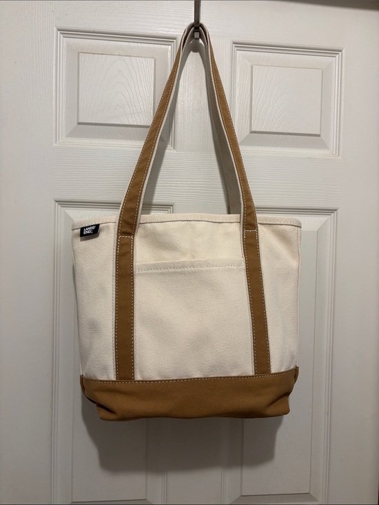 Lands' End Handbags - Lands end Medium 5 Pocket Open Top Long Handle Canvas Tote Bag